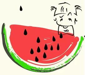 吃瓜的人怎么画简单